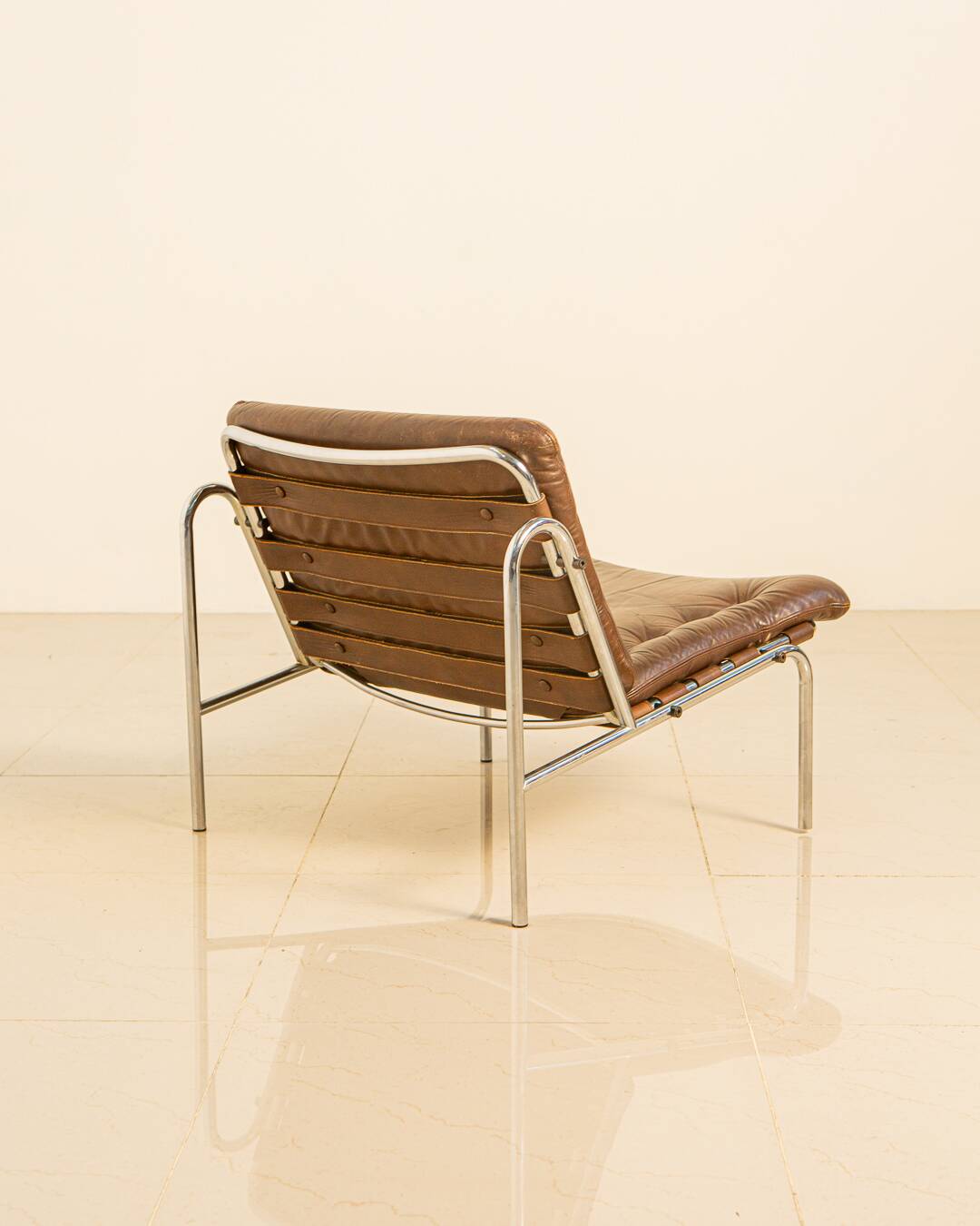 "SZ07" brown leather armchair by Martin Visser for Spectrum 60's