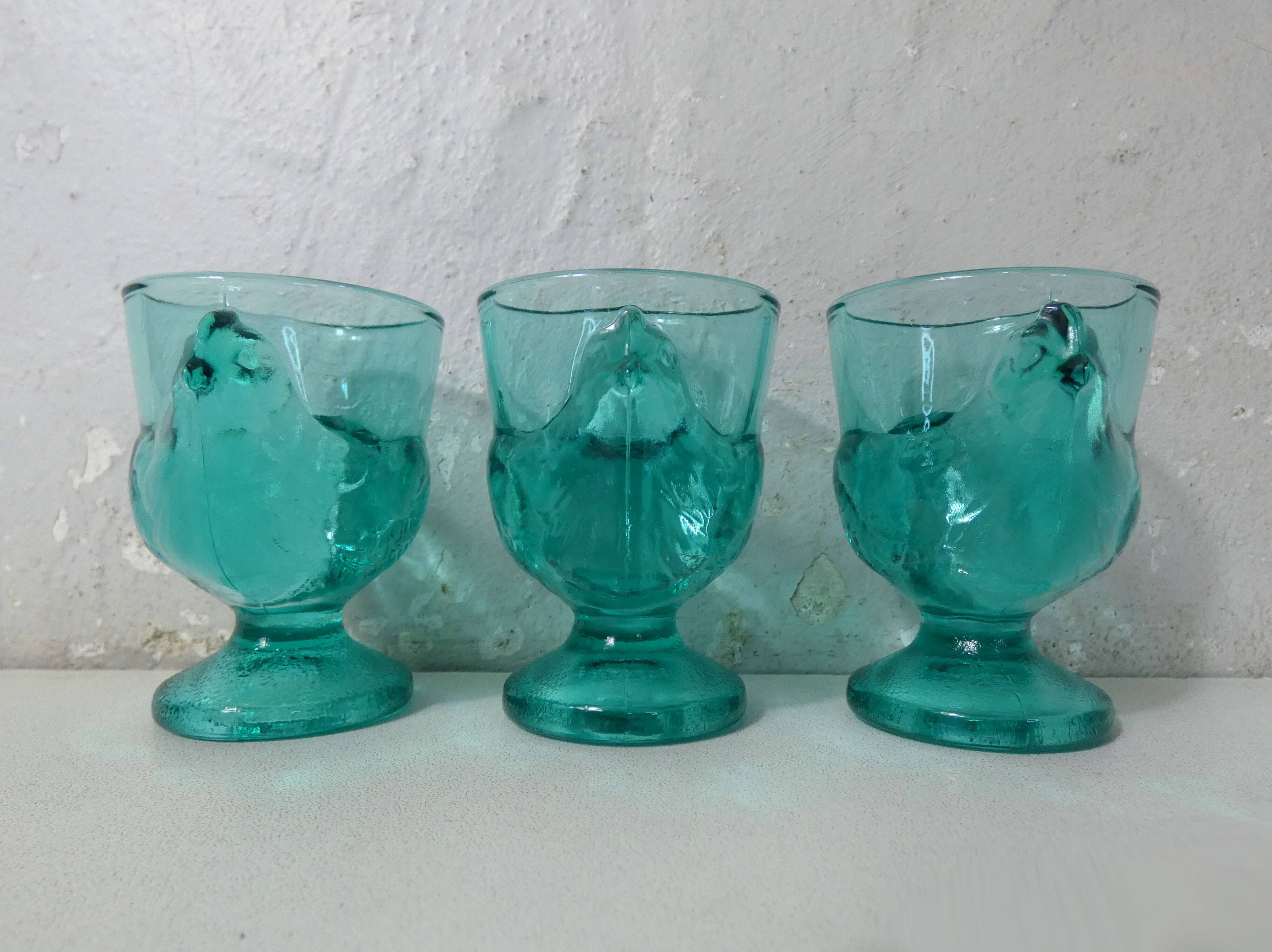 turquoise chicken egg cups