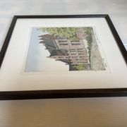 Lithographic print of typical houses, signed and numbered.