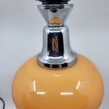 Diderot Delmas lamp in orange opaline with chrome base France 1970 Vintage