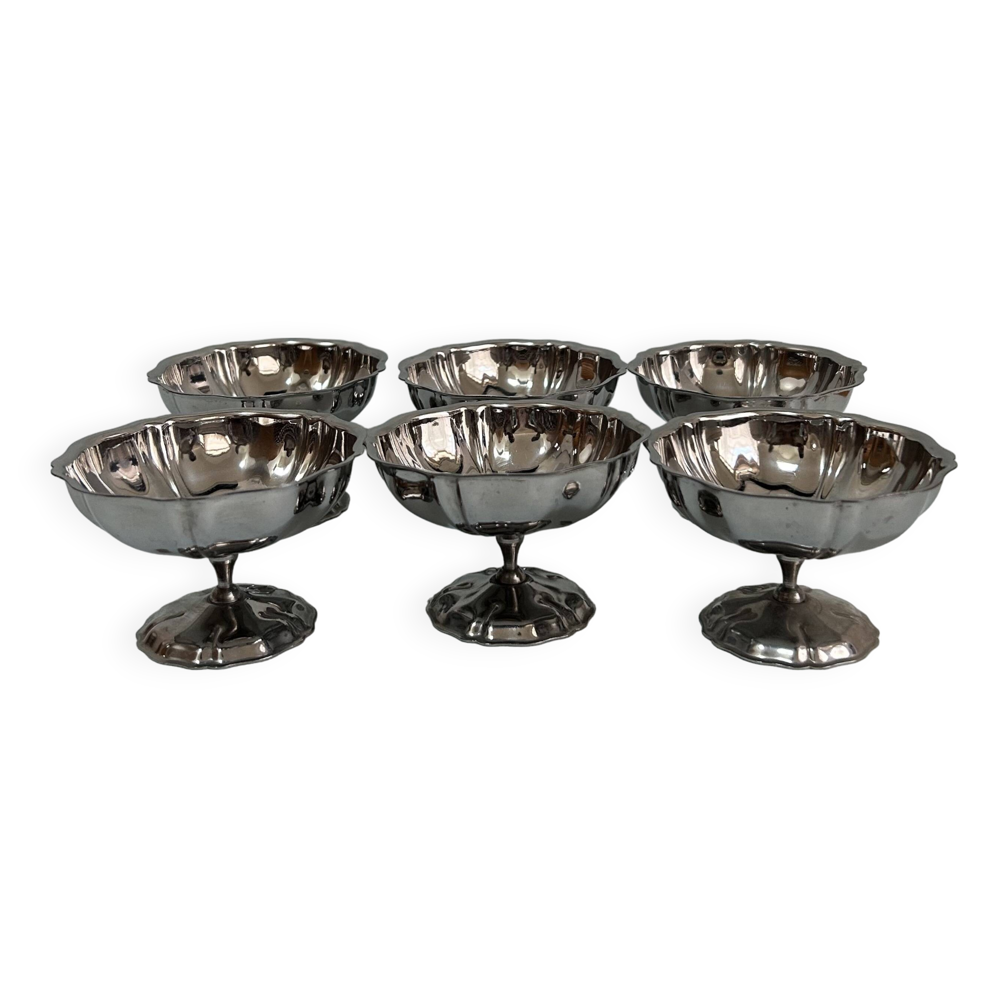 Stainless steel ice cream or dessert cups from the 70s