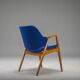 Armchair in Blue and Teak by Alf Svensson for Dux, 1960s