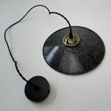 Ancienne suspension emaillee mouchetee 25 cm