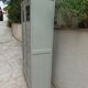 Renovated Art Deco display cabinet in grey-green.