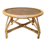 Rattan and bamboo coffee table