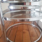 Glass and chrome coffee table