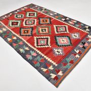 6x9 Red & Grey Orientel Large Kilim Rug, Vintage Wool Kilim Rug, 170x267Cm