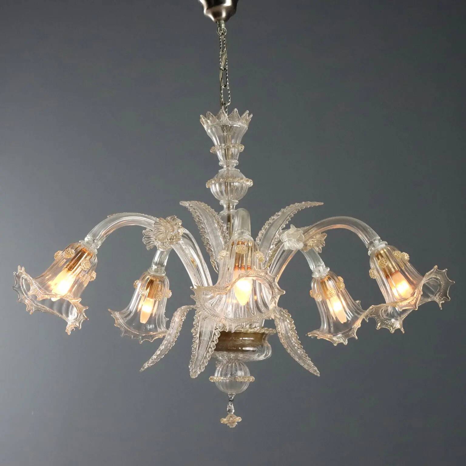 Antique Murano glass chandelier, Italy, late 19th century.
