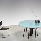 German avant-garde geometric round dining table 1980