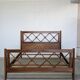 Double bed from Atelier Saint-Sabin in solid oak with lattices - 1950s