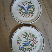 8 antique Salins dessert plates
