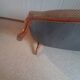 2-seater Louis XV style sofa - arched legs - Art Deco patterned velvet fabric - Beige