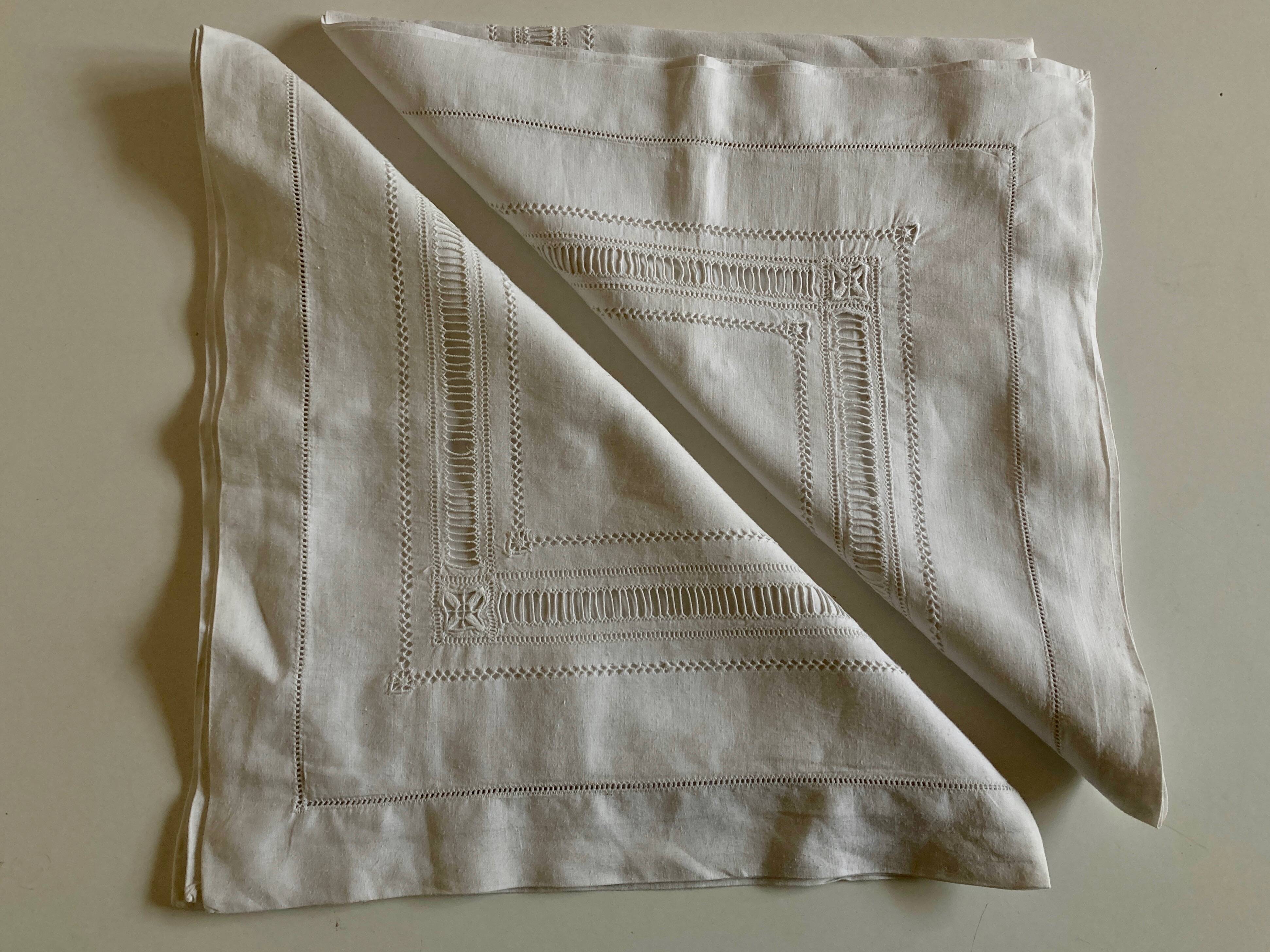 Pair of 19th century trousseau pillowcases in Louis Philippe linen thread