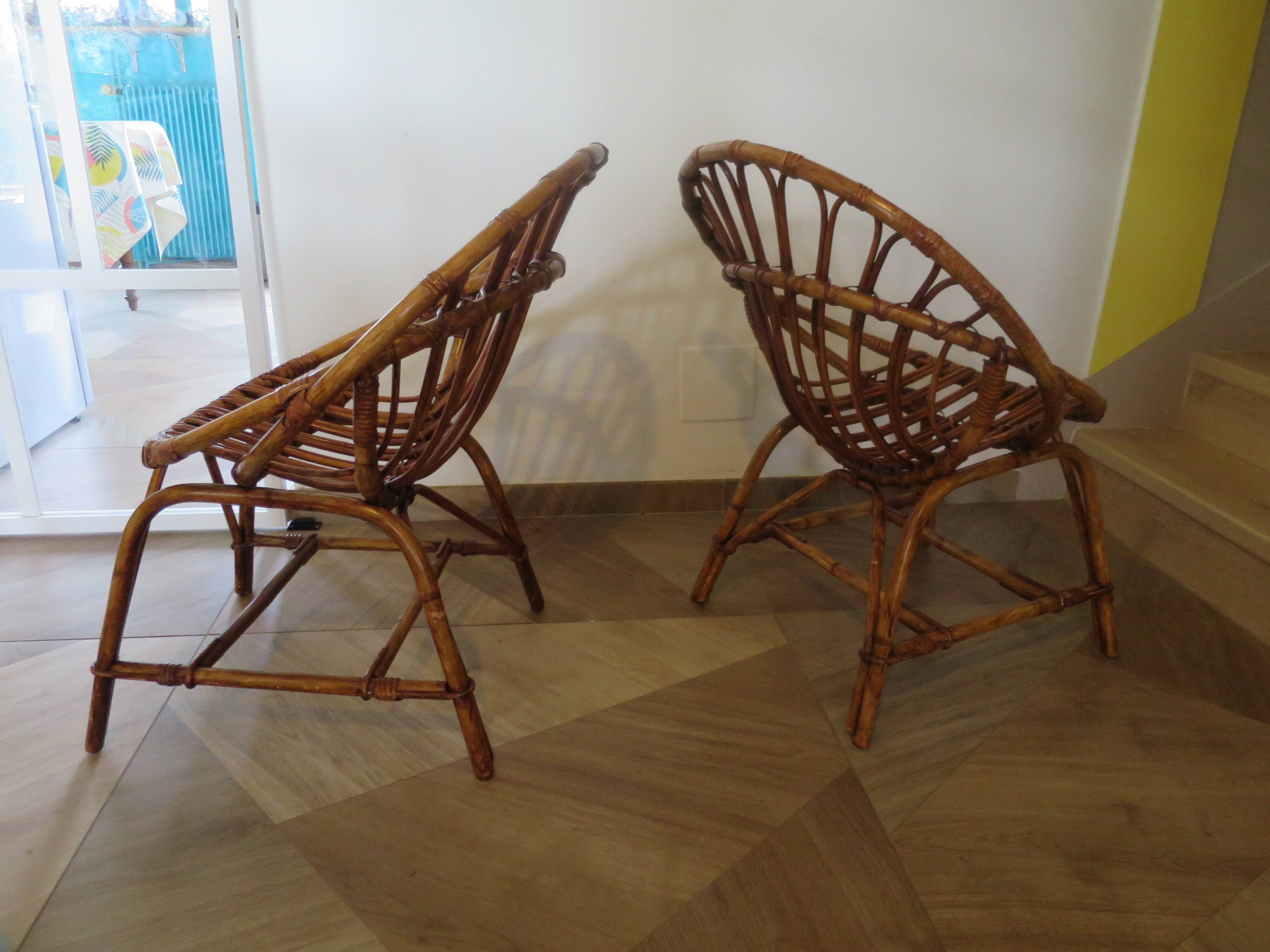 Rattan armchairs for children, 1980s