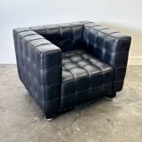 Wittmann Kubus Leather Armchair by Josef Hoffmann, 1980s