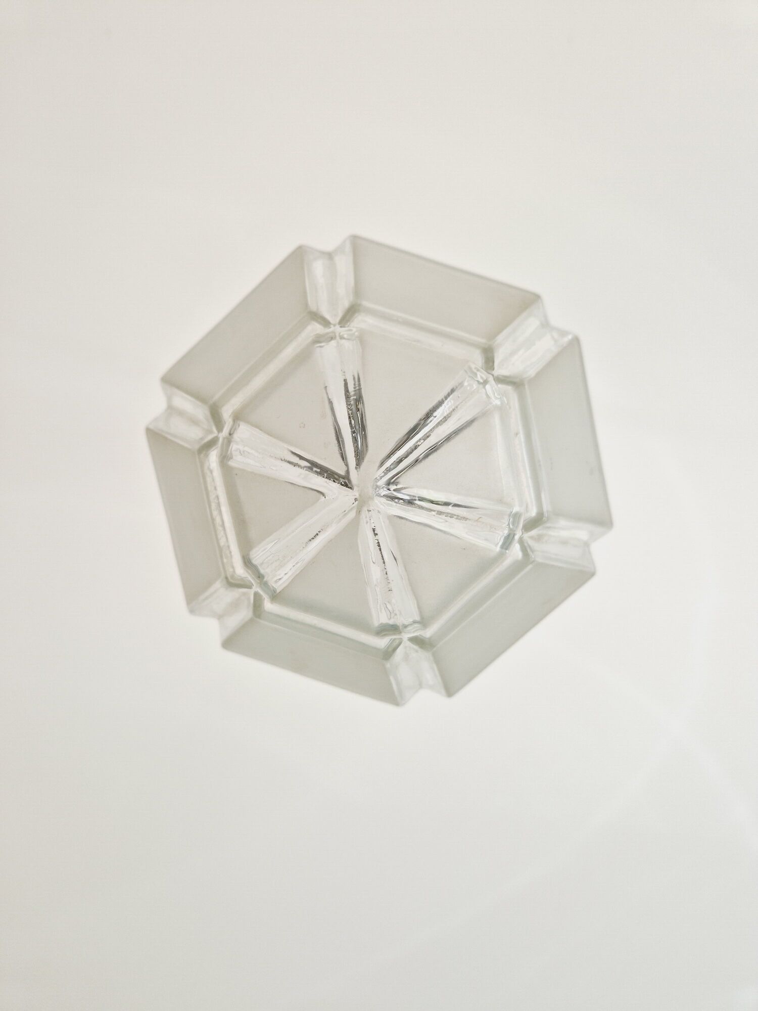 Art Deco pendant lamp in satin glass and bronze frame