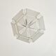 Art Deco pendant lamp in satin glass and bronze frame