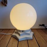 Vintage globe and ceramic table lamp