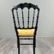 Set of four Napoleon III chairs in blackened wood, 19th century.