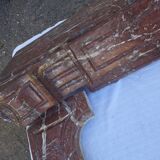 Old Louis XV red marble fireplace