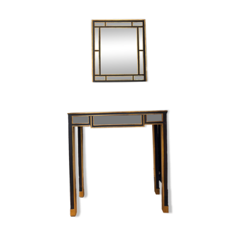 Console et miroir attribués à Deknudt – Style Art Déco revisité – Belg