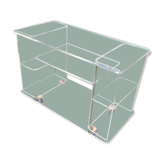 Vintage 1970s Plexiglas rolling serving table