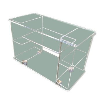 Vintage 1970s Plexiglas rolling serving table