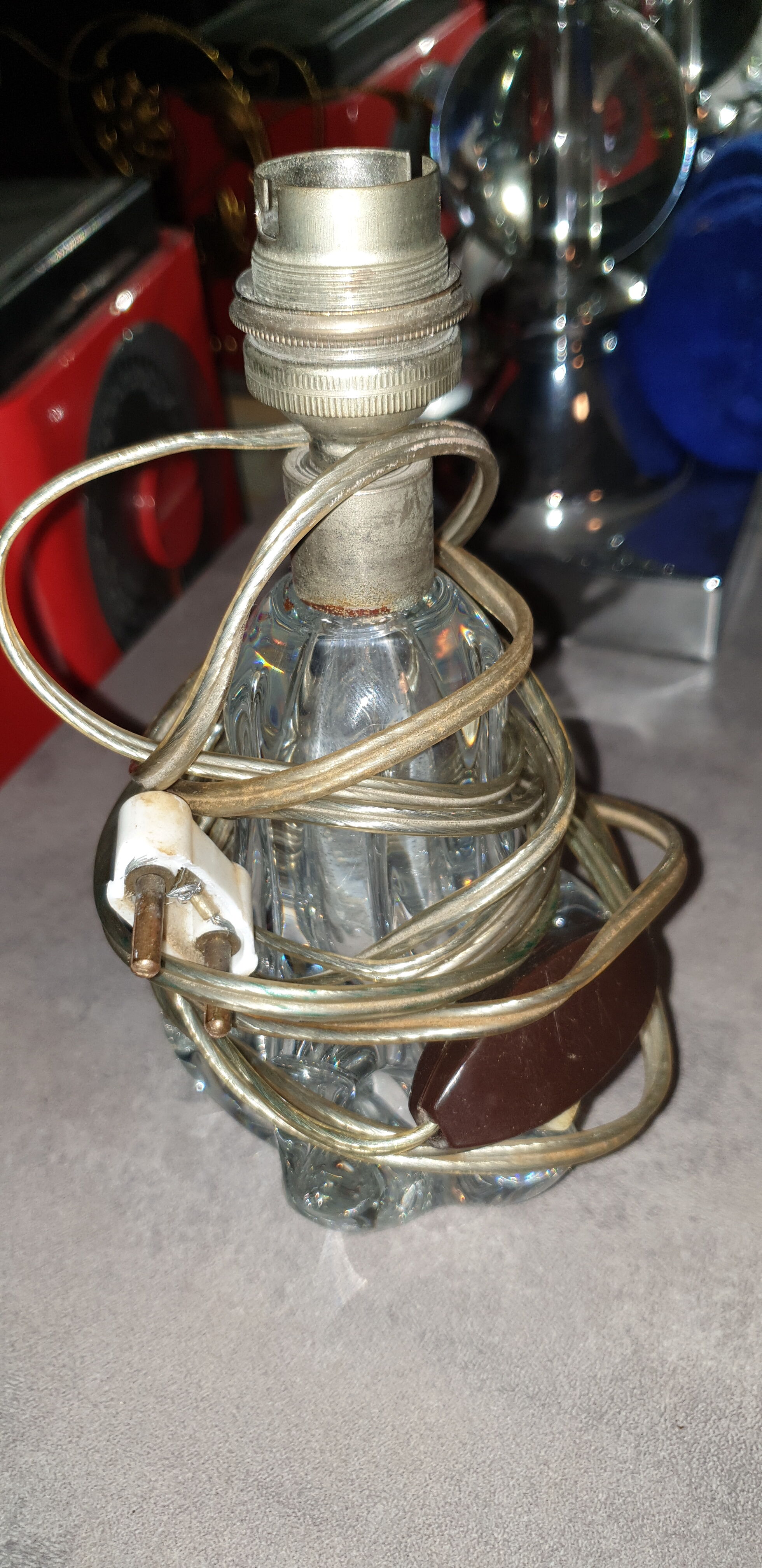 Vintage crystal lamp stand