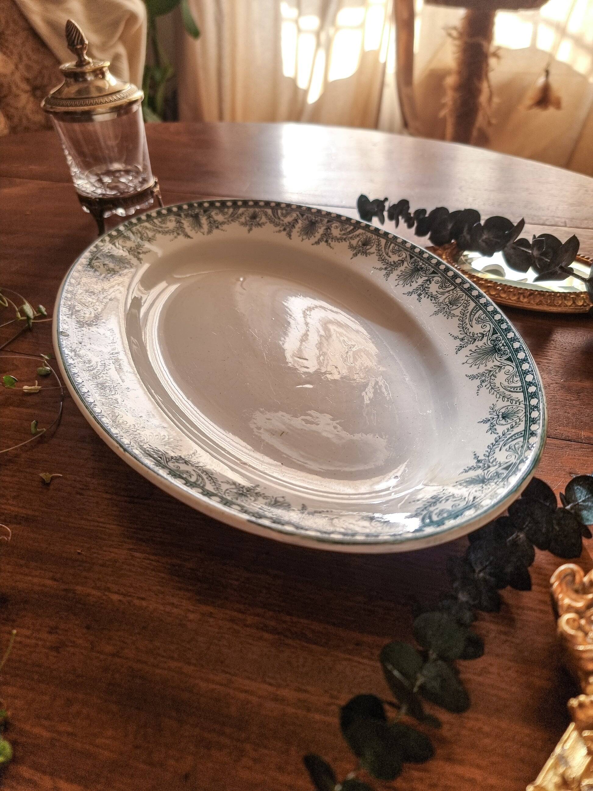 Large oval dish, ironstone