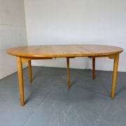Table à manger ronde extensible en chêne, design danois du milieu du siècle, années 1960