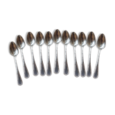 Series of 11 small silver metal spoons