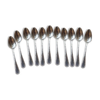 Series of 11 small silver metal spoons