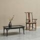 Coffee table in artificial bamboo, black lacquered wood and glass, 1960s.