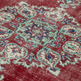 Turkish hand-knotted rustic 1970s beige carpet 190 cm x 291 cm