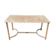 Table de salon en métal doré et marbre