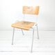 Chaise vintage Mid-Century bois et métal blanc style industriel scandinave