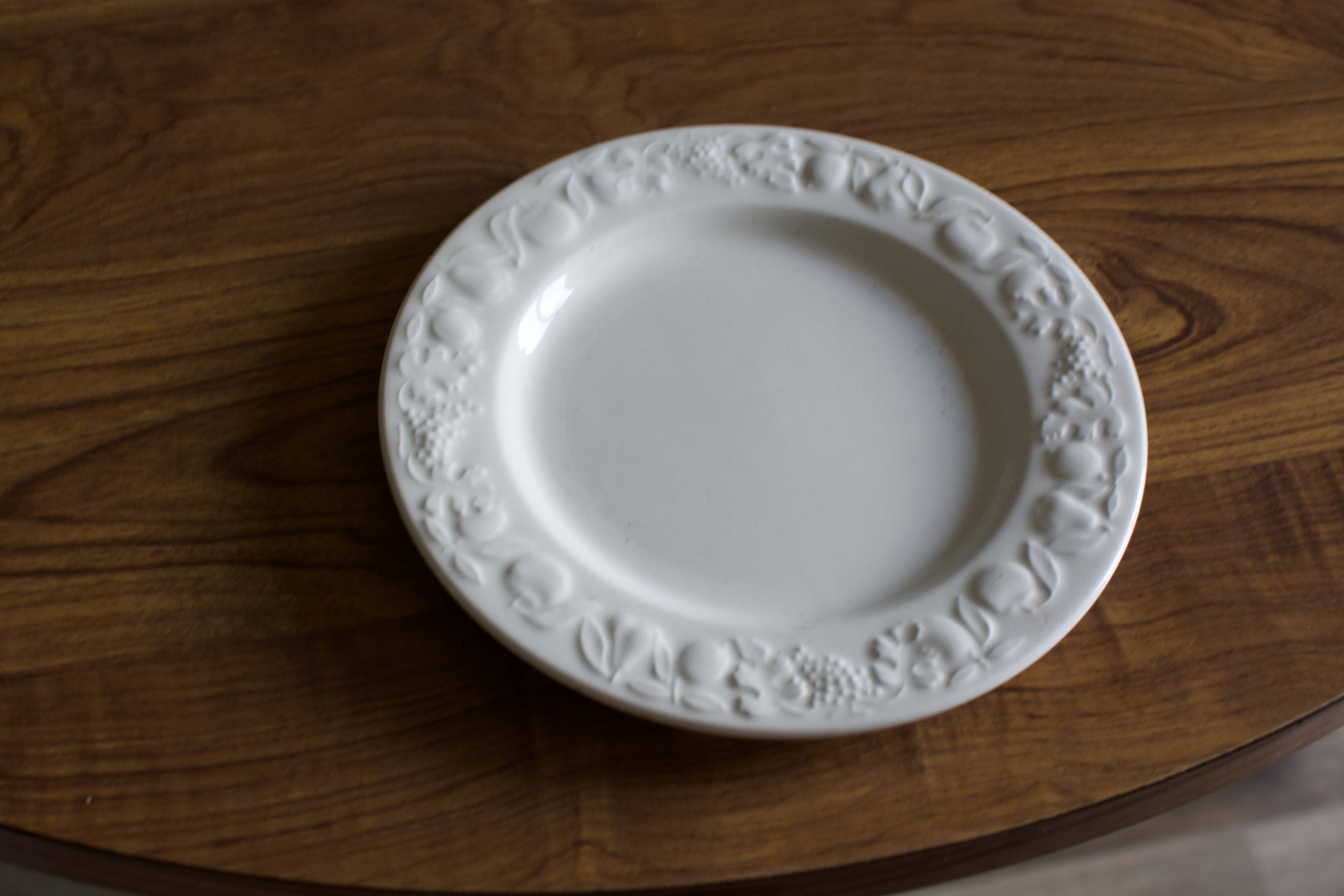 Set of italian ceramic plates fruit model