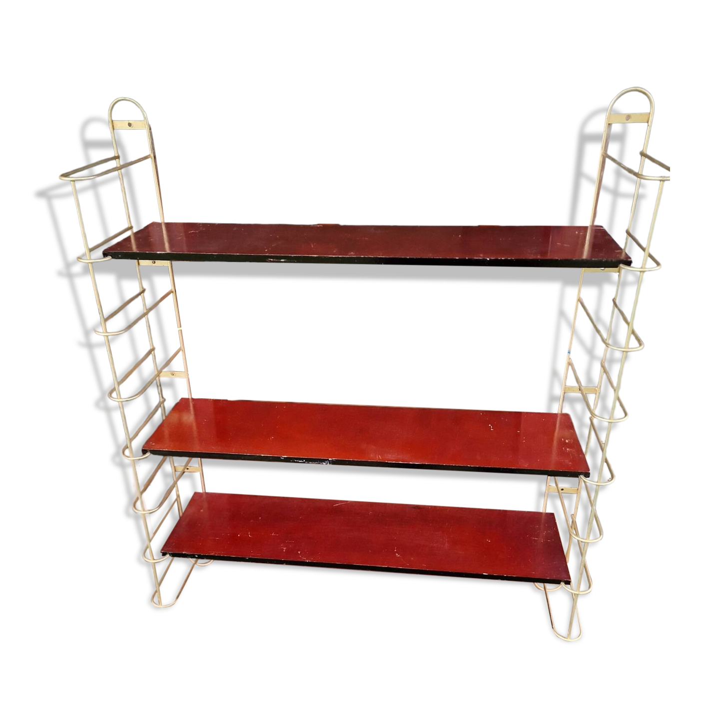 Gold metal wall shelf
