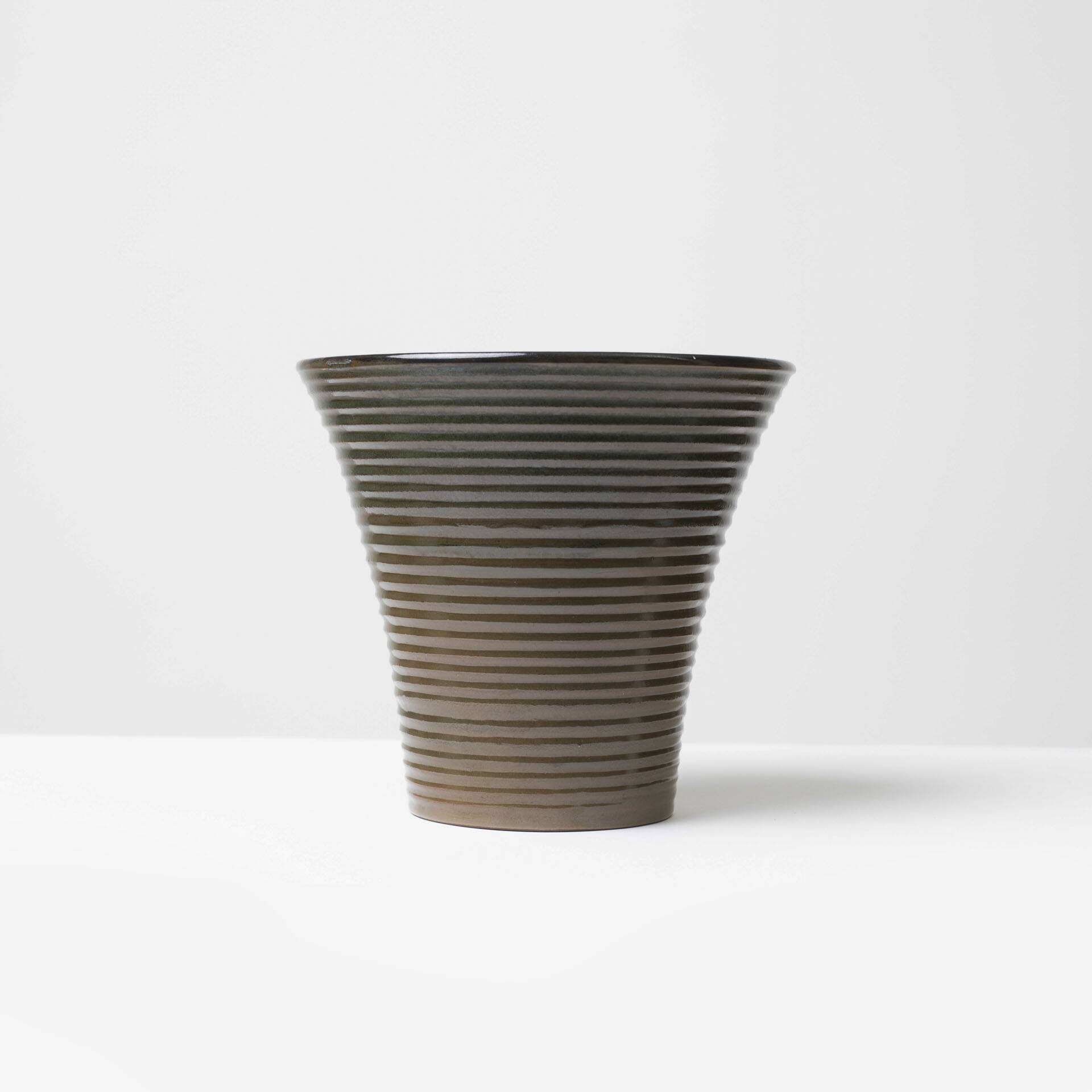 Ribbed ceramic vase, Czechoslovakia, 1960s