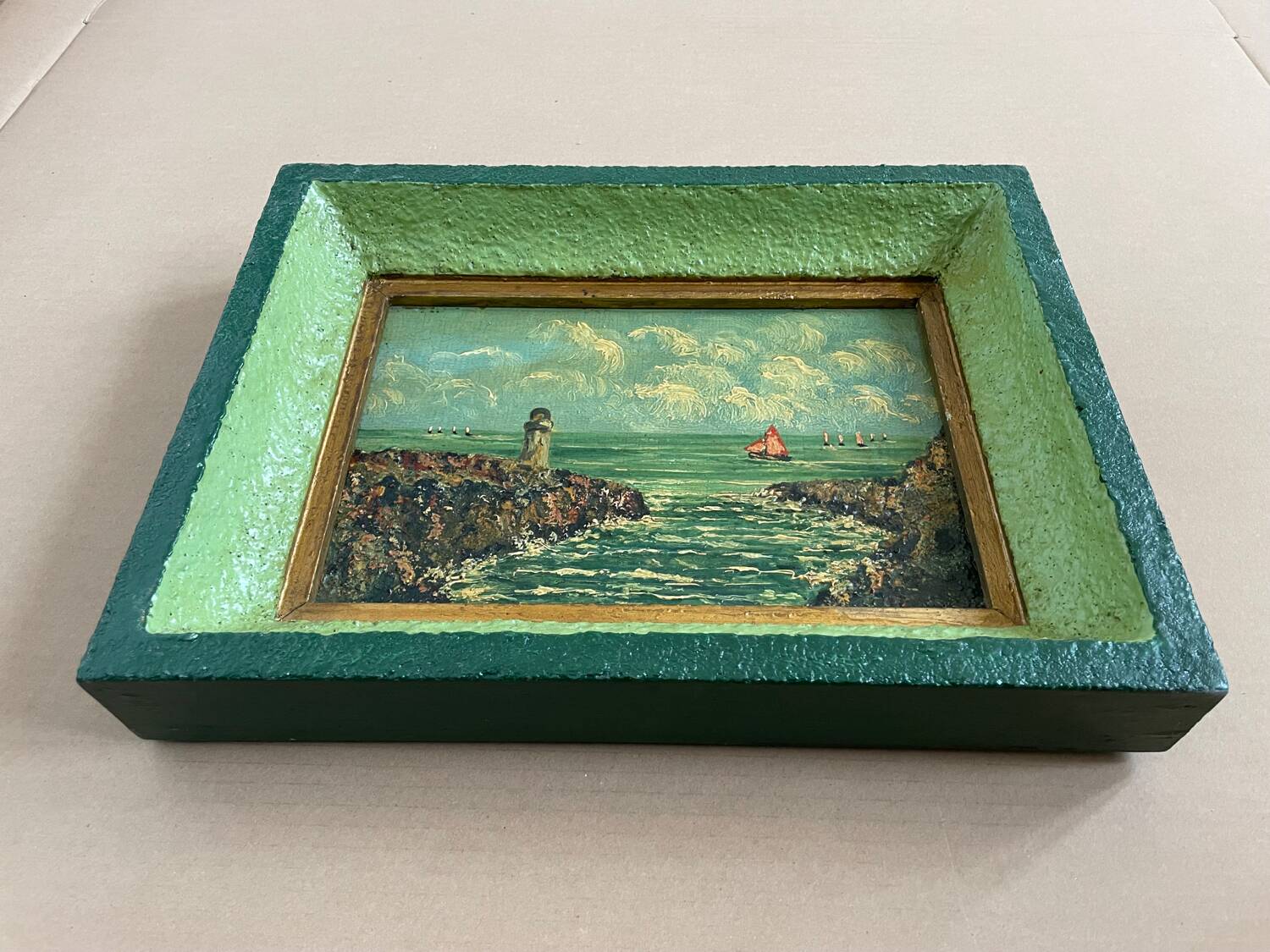 Old painting, seaport