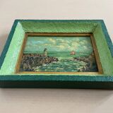 Old painting, seaport