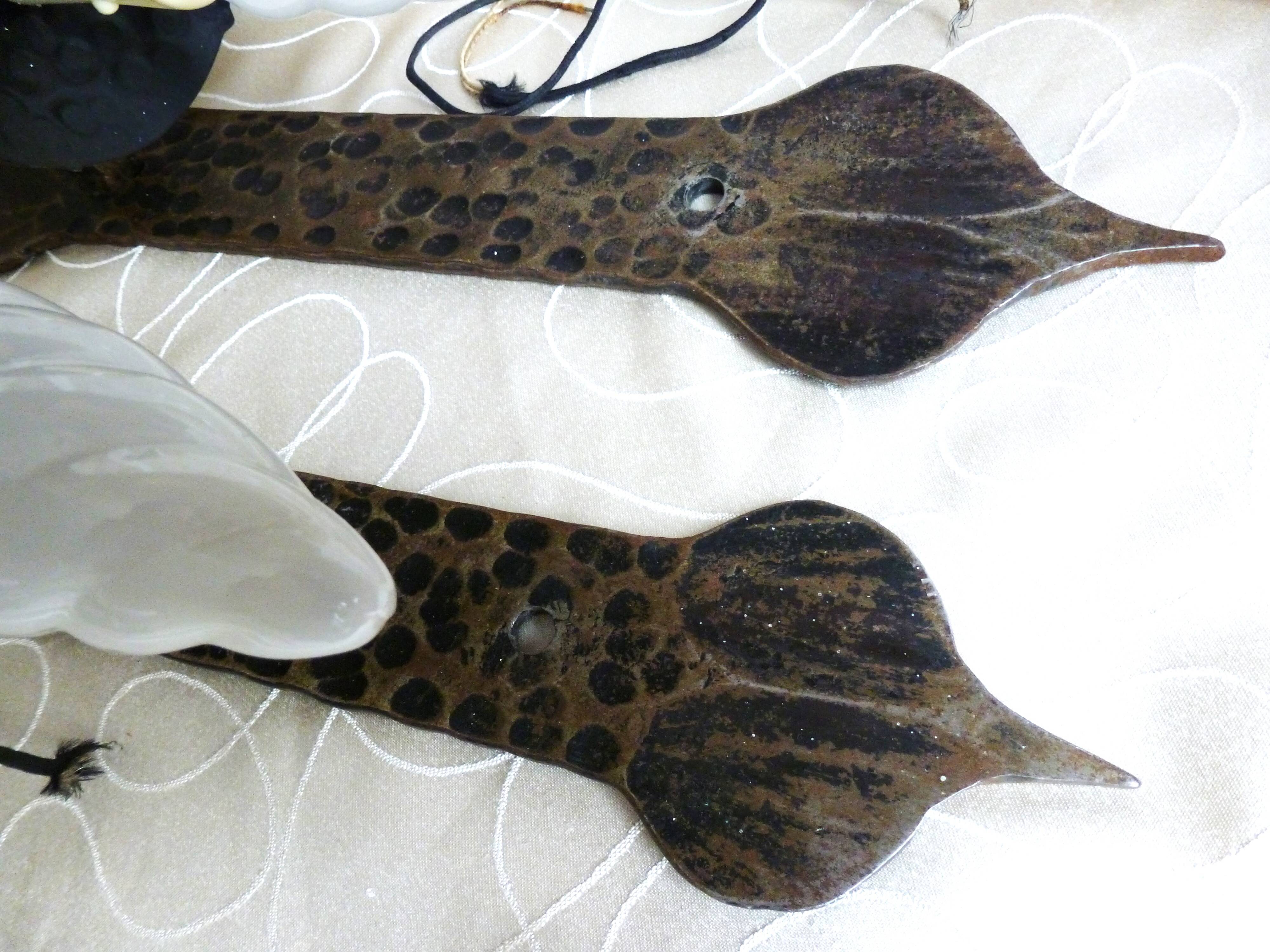 Medieval wrought iron wall lights / antique medieval lighting.