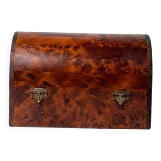 Beautiful thuya wood jewellery box – Rounded lid – Handcrafted work