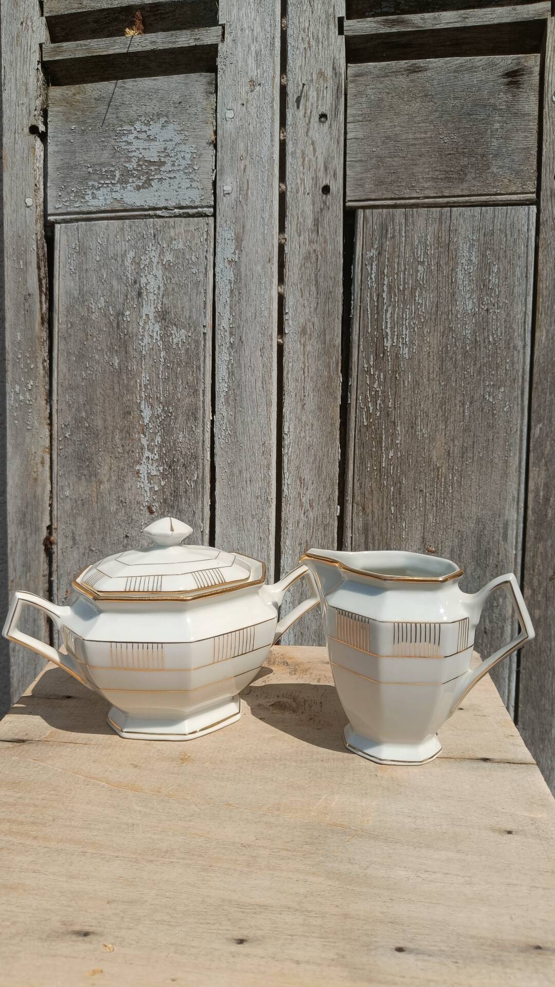 Sucrier & pot à lait Art Déco