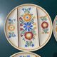 Assiettes décor floral peint Printemps
