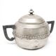 Art Deco sugar bowl, silver-plated brass, tin, Belgium, 1920s