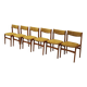 Ensemble de six chaises en teck, design danois, années 1970, production : Danemark