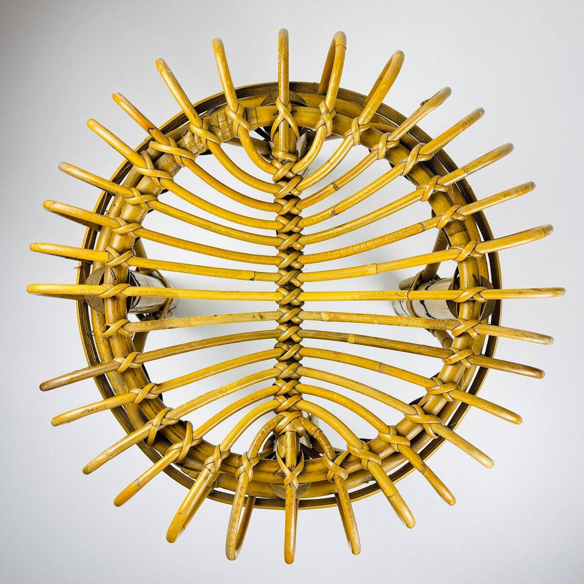 Vintage rattan stool, Italy, 1960s