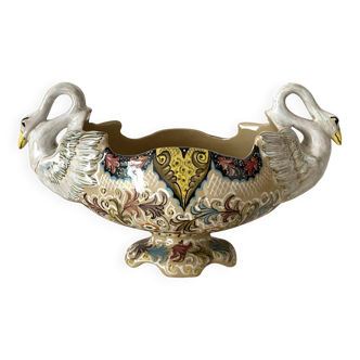 Molaroni planter, Pesaro, Italy, swans
