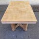 Table à manger brutaliste extensible décapée en chêne campagne chic 1950